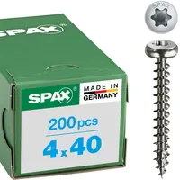 SPAX Edelstahl 4 x 40 mm Halbrundkopf T-STAR plus