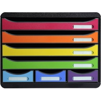 Exacompta Schubladenbox STORE-BOX rot, orange, gelb, grün, hellblau, violett