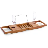 Zeller Present Badewannenablage, Bamboo/Metall verchromt, ca. 70-105 x 22