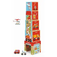 Scratch - Stapelspiel Pyramide mit Auto und Helikopter
