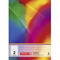 Brunnen Schulheft A5, Lineatur 2, 16 Blatt, mehrfarbig