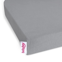 Babybay Jersey-Spannbezug Spannleintuch Maxi/Boxspring/Trend Grau (160571)