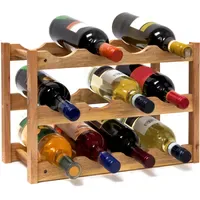 Relaxdays Weinregal 28 x 21 x 42 cm Walnuss