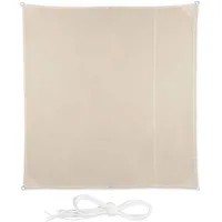 Relaxdays Sonnensegel quadratisch 200 x 200 cm beige