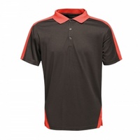 Regatta Coolweave Wicking Poloshirt, Schwarz/ClssicRd, XL