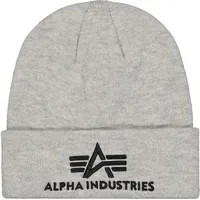 Alpha Industries 3D Beanie grau