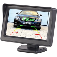 Lescars Rückfahrmonitor: Kfz-Monitor für Rückfahr- & Front-Kamera, 2x Video-Cinch,