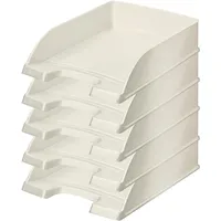 Leitz Briefkorb, A4, 5er Pack, Weiß, WOW-Serie, 52263001