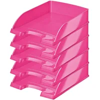 Leitz Briefkorb, A4, 5er Pack, Pink, WOW-Serie, 52263023