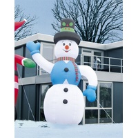 Infactory Schneemann: Selbstaufblasender XXL-Schneemann mit LED-Innenbeleuchtung, 6 m, IP44