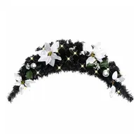 VidaXL Weihnachts-Türbogen 90 cm Schwarz/Silber