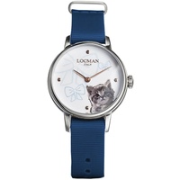 Locman Damenuhr 1960 Fantasy Cat" in Blau | Gr.: