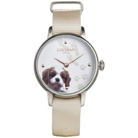 Locman Damenuhr 1960 Fantasy Dog" in Beige | Gr.: