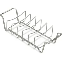 Relaxdays Rippchenhalter 2in1 44,5 x 11,5 cm Stahl silber