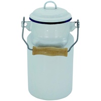 Krüger Husum Milchkanne, Emaille, weiß, 2 Liter