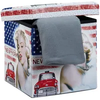 Relaxdays Faltbarer Sitzhocker Marilyn Monroe 38 cm stabiler Falthocker