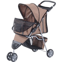PawHut Hundewagen Hundebuggy Buggy Hunde Katzen mehrfarbig Kaffeebraun