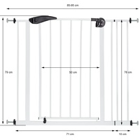 Infantastic Türschutzgitter weiß 75-115 cm inkl. Verlängerung 
