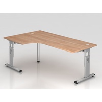 Hammerbacher Eckschreibtisch VOS82/N nussbaum/silber