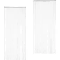 Relaxdays Fadenvorhang weiß 90,0 x 245,0 cm