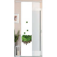 Gardinenbox 2er Set Schiebegardine Flächenvorhang Wildseide Optik und Voile