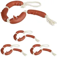Relaxdays Hundespielzeug Wurst, kleine & mittlere Hunde, robust, ohne