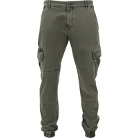 URBAN CLASSICS Washed Cargo Twill Hosen Olive 32