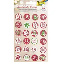 Folia Adventskalender "Buttons" aus Blech 1-24 - 24
