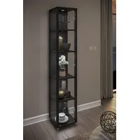 Fif Möbel Vitrine »OPTIMA«, Standvitrine, Vitrinenschrank, Glasvitrine, Sammlervitrine schwarz
