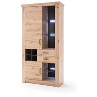 MCA Furniture Vitrine BRUNECK - holzfarben ¦ Maße (cm):