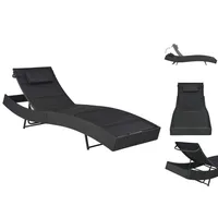 VidaXL Sonnenliege 213 x 70 x 91,5 cm schwarz