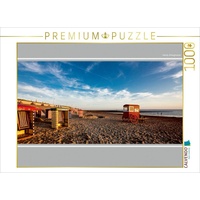 Calvendo Borkum, Badekarren im Sonnenuntergang Puzzle
