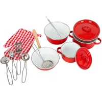 Legler Small foot 8964 - Kochgeschirr-Set rot für Kinderküche,