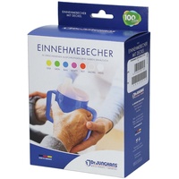 Dr. Junghans Einnehmebecher 2Griffe 2Deckel 4/12mm rot