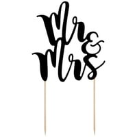 Partydeco Tortenaufleger mit Schriftzug Mr&Mrs- Hochzeitstortenaufleger - Schwarz -