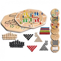Philos 3096 - Holz Spielesammlung mit 9 Spieleklassiker