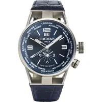 Locman Herrenuhr Montecristo World Dual Time" in Blau |