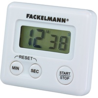 Fackelmann 41923 Kurzzeitwecker, digitale Küchenuhr, magnetische Eieruhr (Farbe: Weiß),