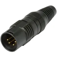 HICON HI-X4CM-G XLR-Steckverbinder Stecker, gerade Polzahl: 4 Schwarz 1St.