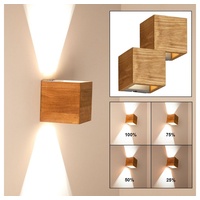 ETC Shop 2er Set LED Holz Wand Lampe DIMMBAR