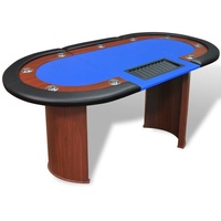 VidaXL Pokertisch für 10 Spieler mit Dealerbereich und Chipablage