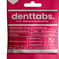 Denttabs Kids Strawberry ohne Fluorid (125St)