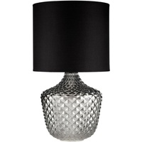 Pauleen Brilliant Jewel Tischleuchte max20W E27 Glaslampe Kristall Rauchglas/Schwarz