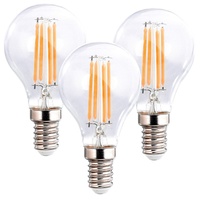 Luminea 3er-Set LED-Filament-Lampen, G45, E14, 470 lm, 4 W,