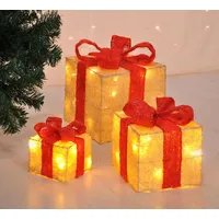 Weihnachten LED Beleuchtete Geschenkboxen 3er-Set