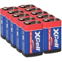 XCell Lithium 9V Block Hochleistungs-Batterien für Rauchmelder 10 St.
