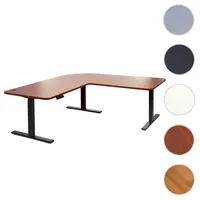 Mendler Eck-Schreibtisch HWC-D40, Computertisch, elektrisch höhenverstellbar 178x178cm 84kg natur,