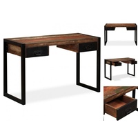 VidaXL Schreibtisch mit 2 Schubladen Altholz Massiv 120x50x76 cm