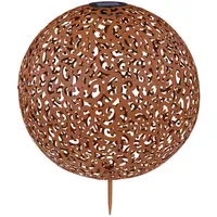 GLOBO Globo, Gartenbeleuchtung, Solarleuchte Metall Rostfarben, 1xled (IP44)