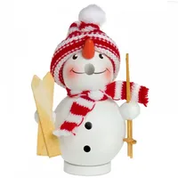 SIKORA Dicke Räuchermännchen aus Holz Farbe/Modell:D01 weiß - Schneemann
